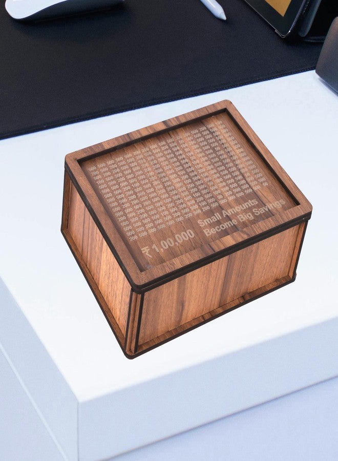 nexat Wooden Piggy Bank for Kids & Adults, Coin Box with Carved Design, Savings Box, Mini Bank, Donation Box, Smart Money Box, Wooden Coin Box, Money Saver, Piggy Bank with Numbers (2) - Image 5